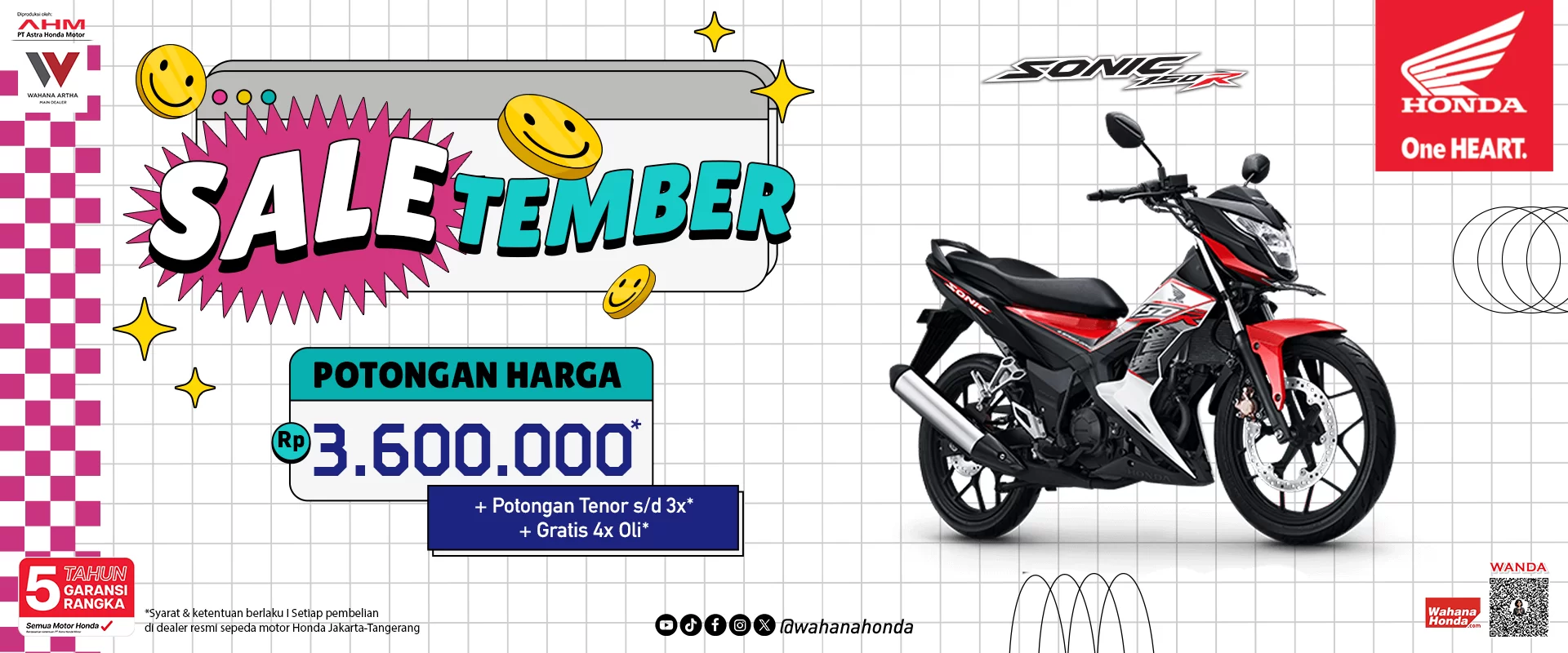 Honda Sonic 150R Periode September 2024