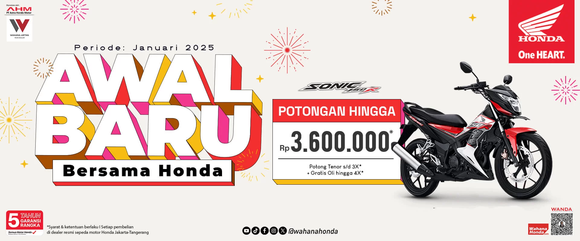 Honda Sonic 150R Periode Januari 2025